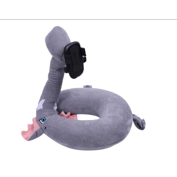 Elephant Character Neck Pillow with Phone Holder – U-Shape Travel Support – NEW - Picture 7 of 7